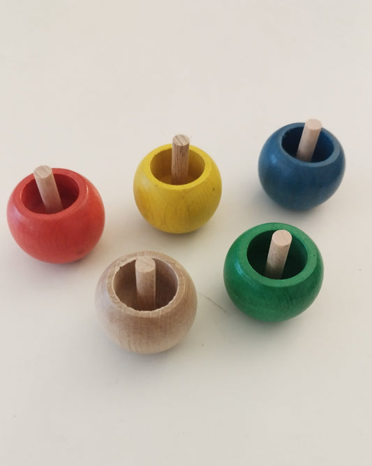 Toupies Pirouettes colorées en bois - Jura