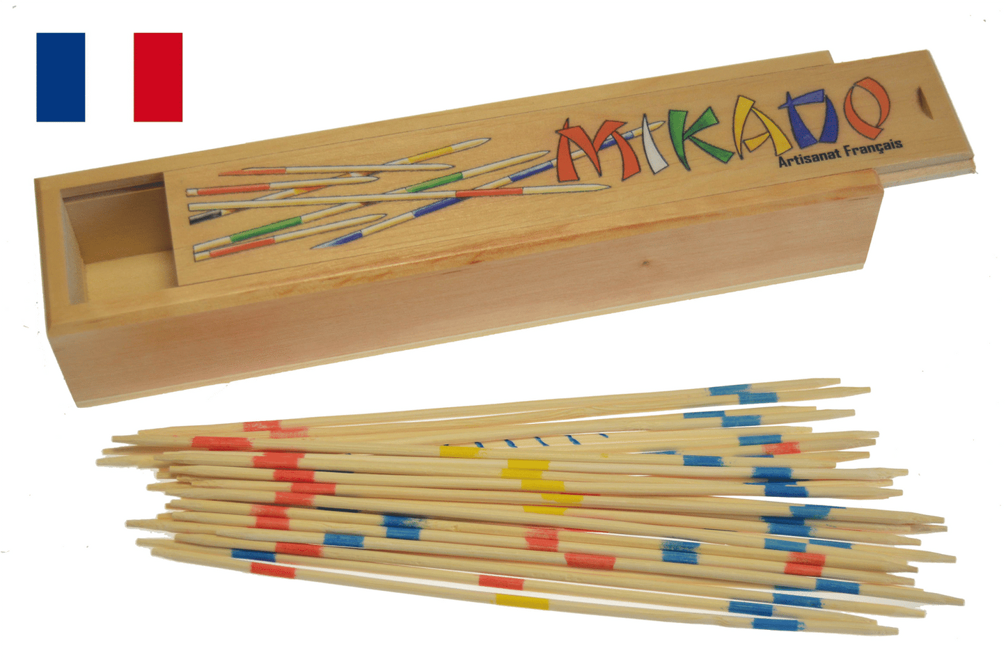 Mikado en bois dans leur coffret - Fabriqués en France
