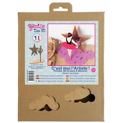 Déco 3D en bois La danseuse étoile - Made in France