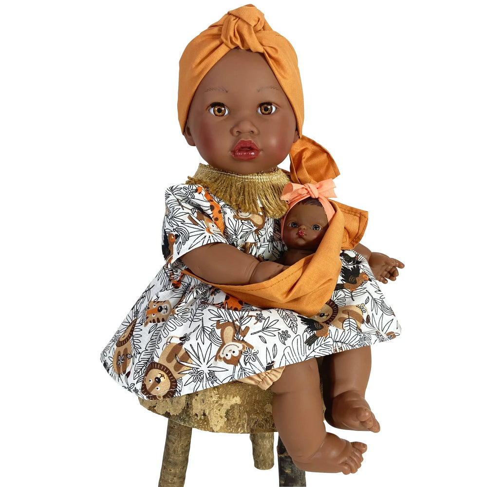 Poupée Alika avec son bébé - Made in Espagne