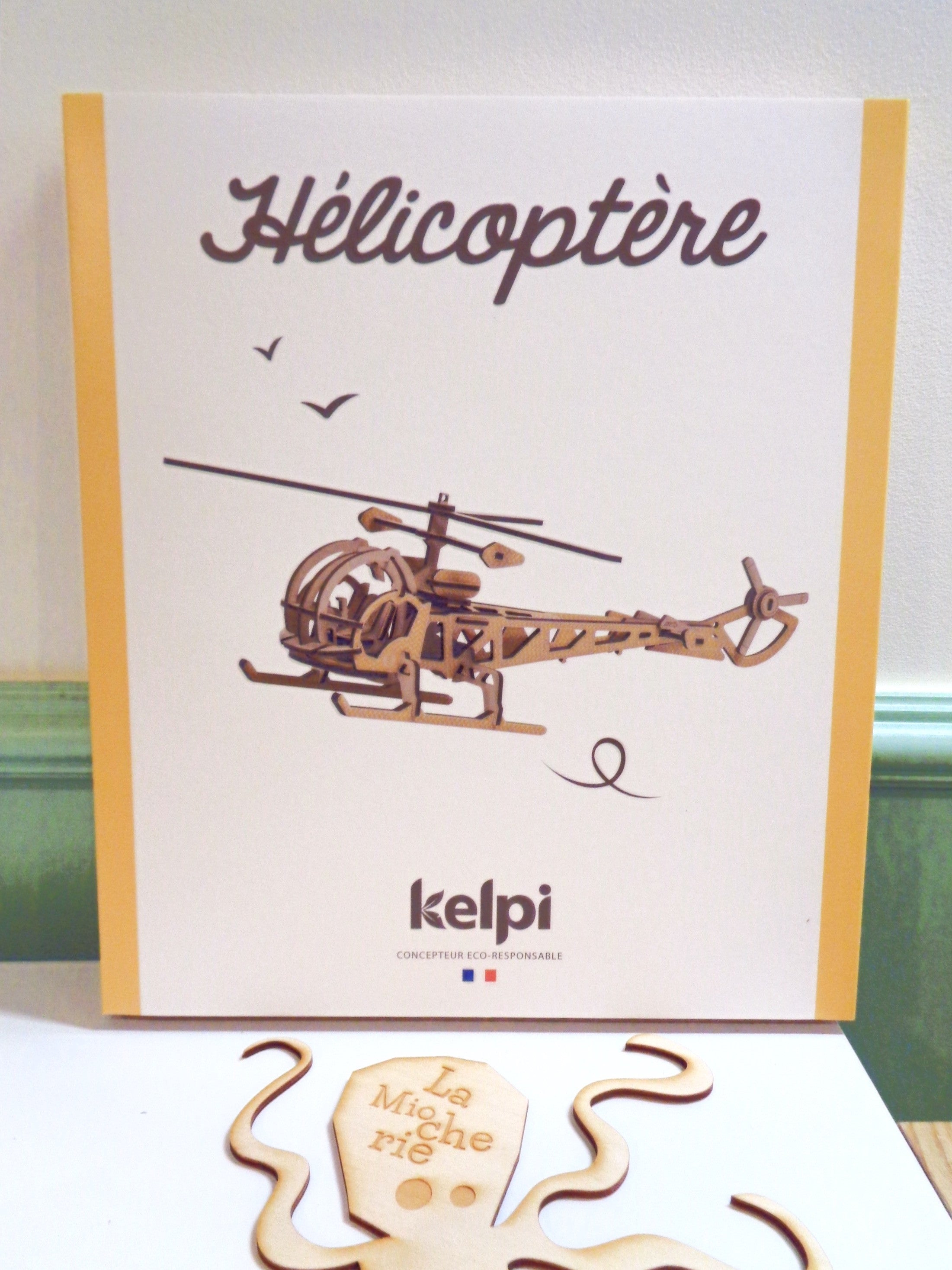 La maquette L'Hélicoptère jaune - Made in France - Kelpi