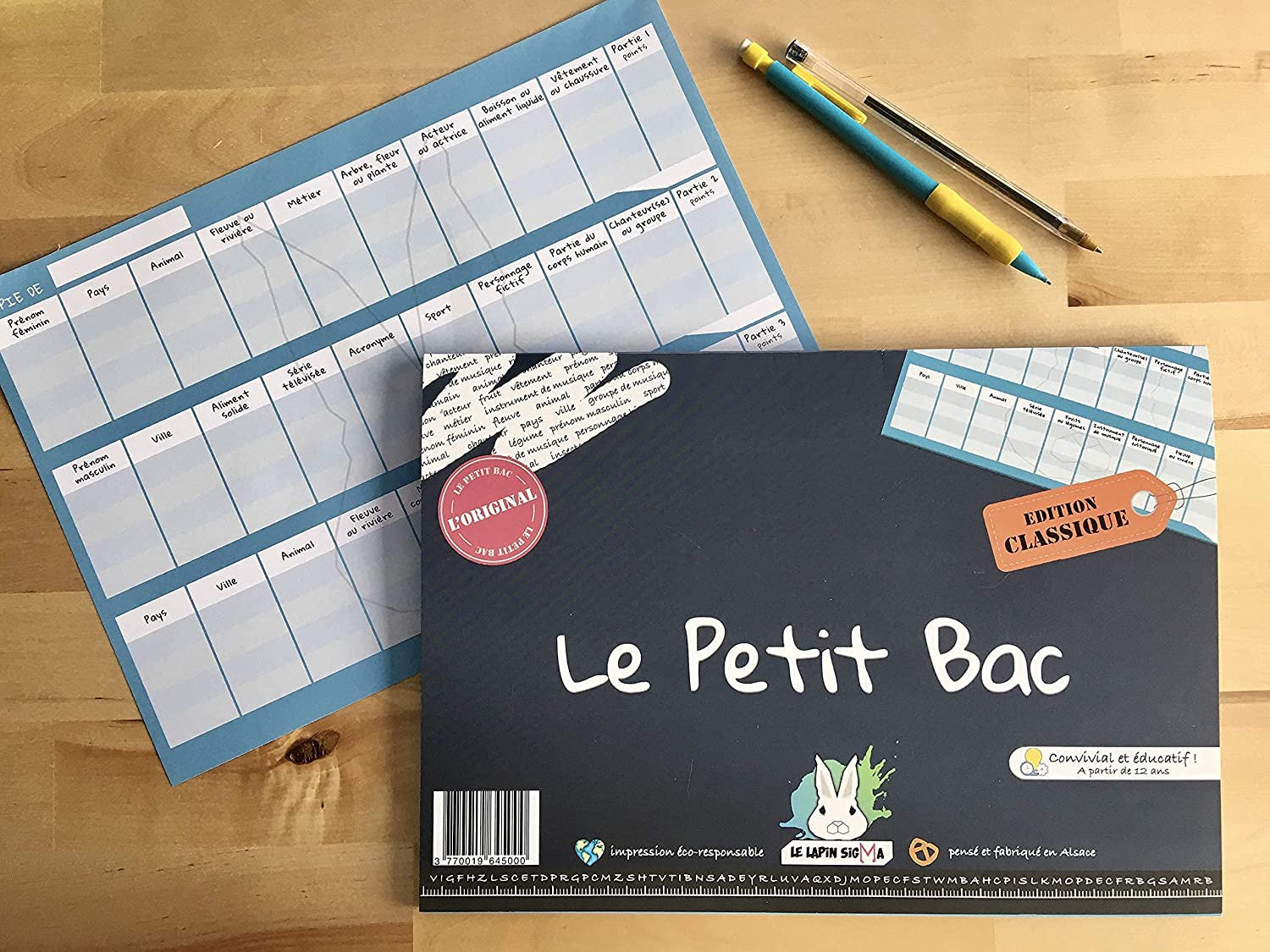 Le petit Bac version Classique - Made in France - Le lapin sigma