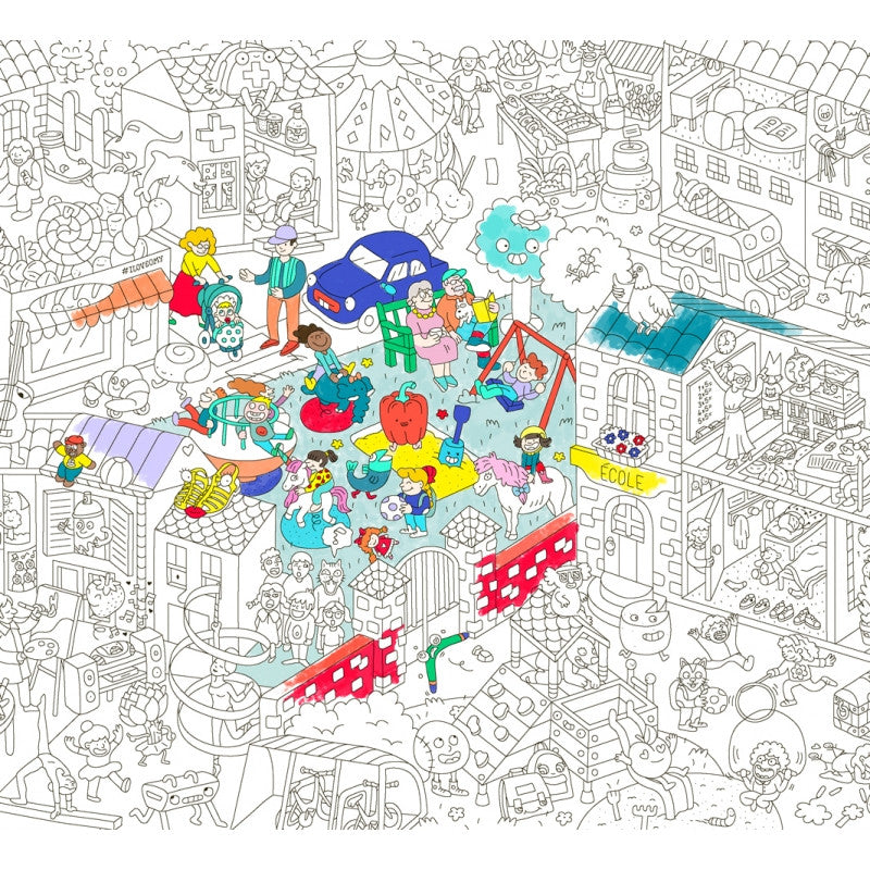 Giant coloring poster Kids Life - Made in France - Omy