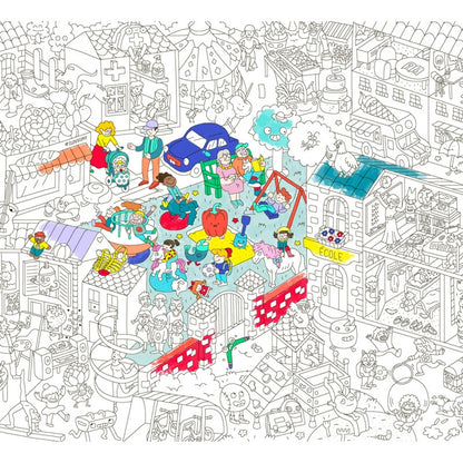 Giant coloring poster Kids Life - Made in France - Omy