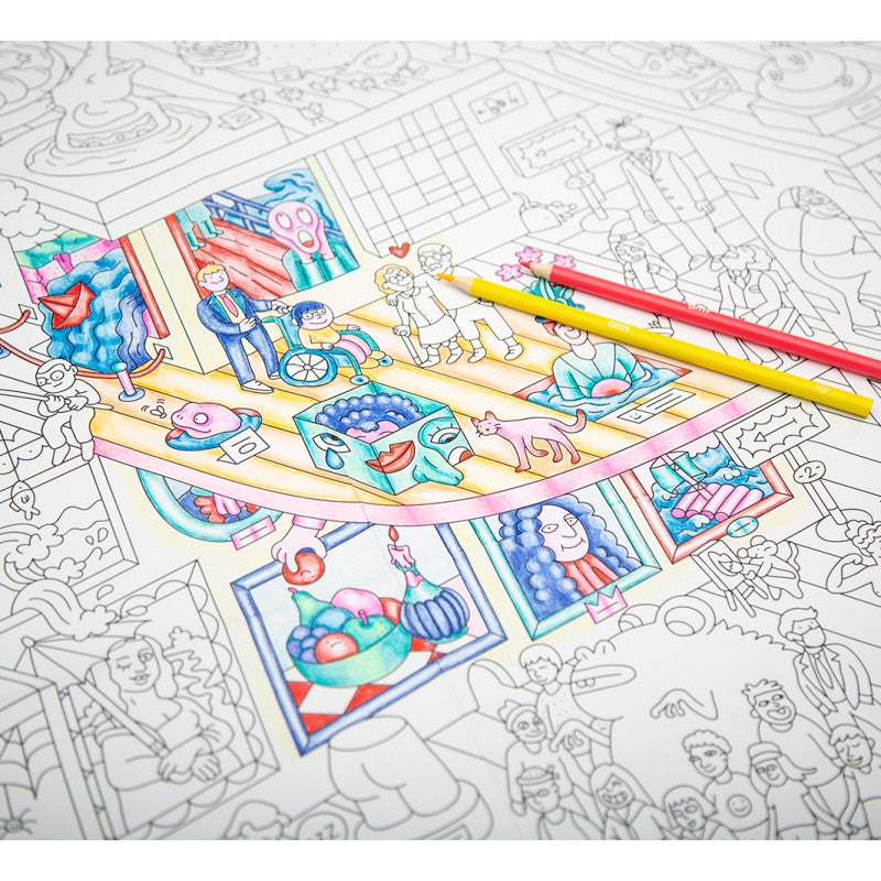 Poster Coloriage géant Crazy Museum - Made in France - Omy