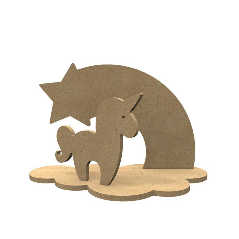 Déco 3D en bois La licorne et son arc en ciel - Made in France