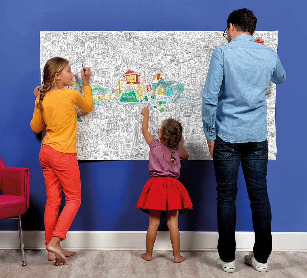 Giant XXL coloring poster Paris - Made in France - Omy