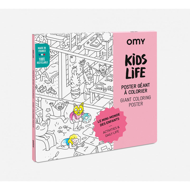 Giant coloring poster Kids Life - Made in France - Omy