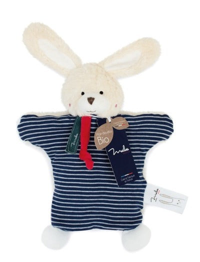 Peluche Doudou Marionnette Lapin bio Made in France - Maïlou Tradition