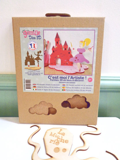 Déco 3D en bois La fée et son château - Made in France