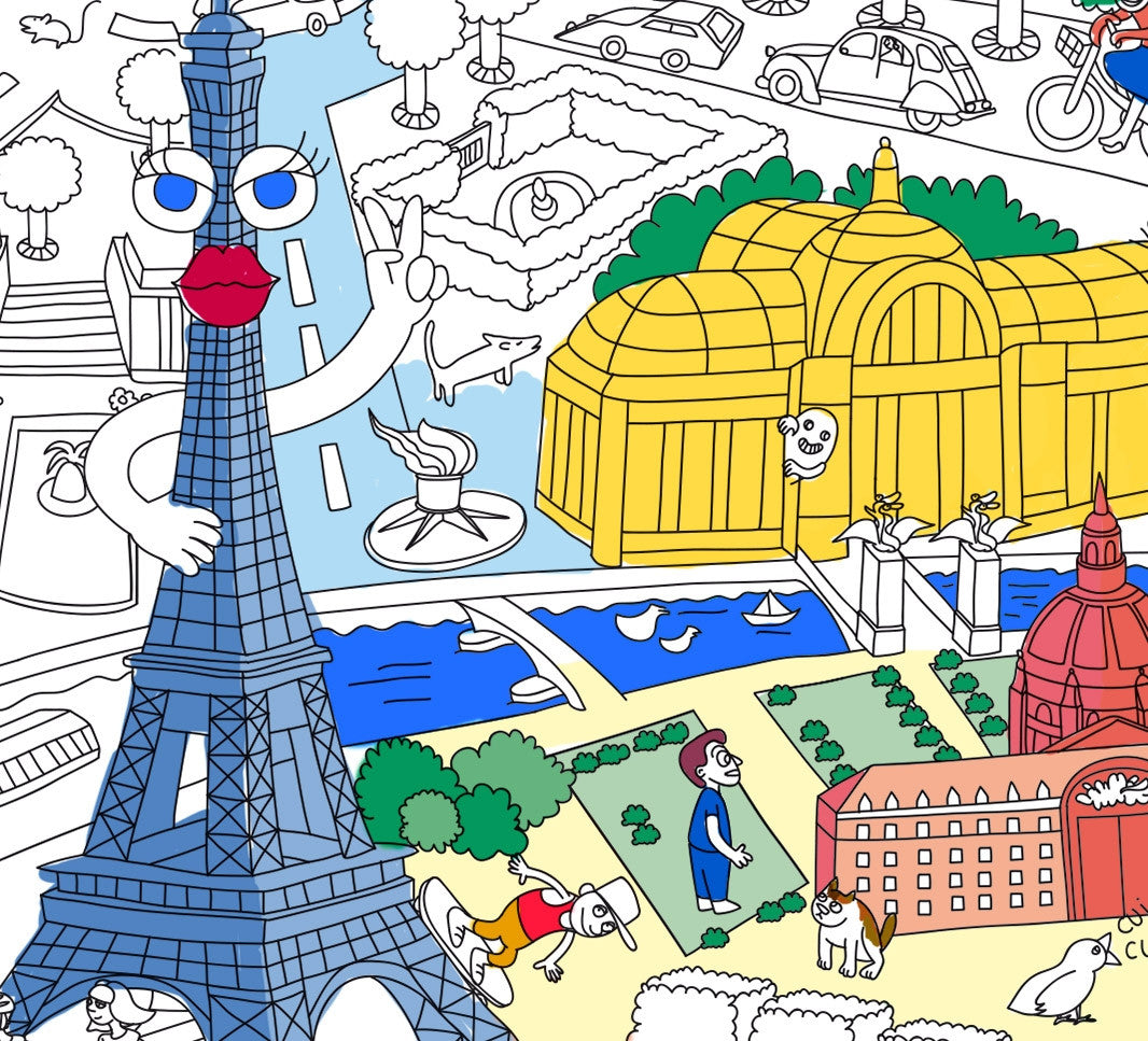 Poster coloriage géant Paris - Coloriage fun et Made in France