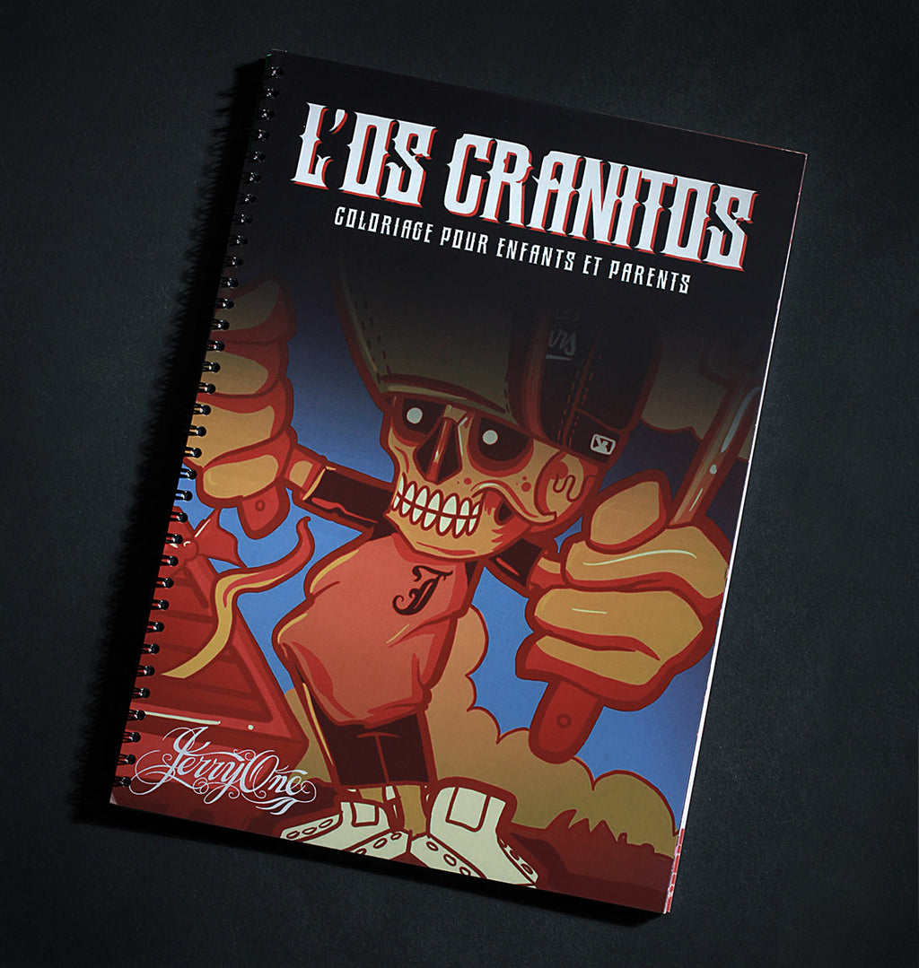 Coloriage Chicanos L'os Cranitos par le tatoueur Jerry One