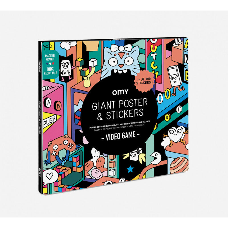 Giant poster and Video Game stickers - Made in France - Omy