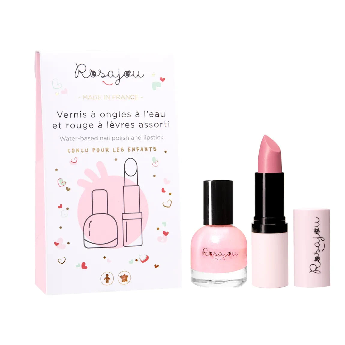 Kit rouge à lèvre et vernis à ongles pour enfant - Made in France