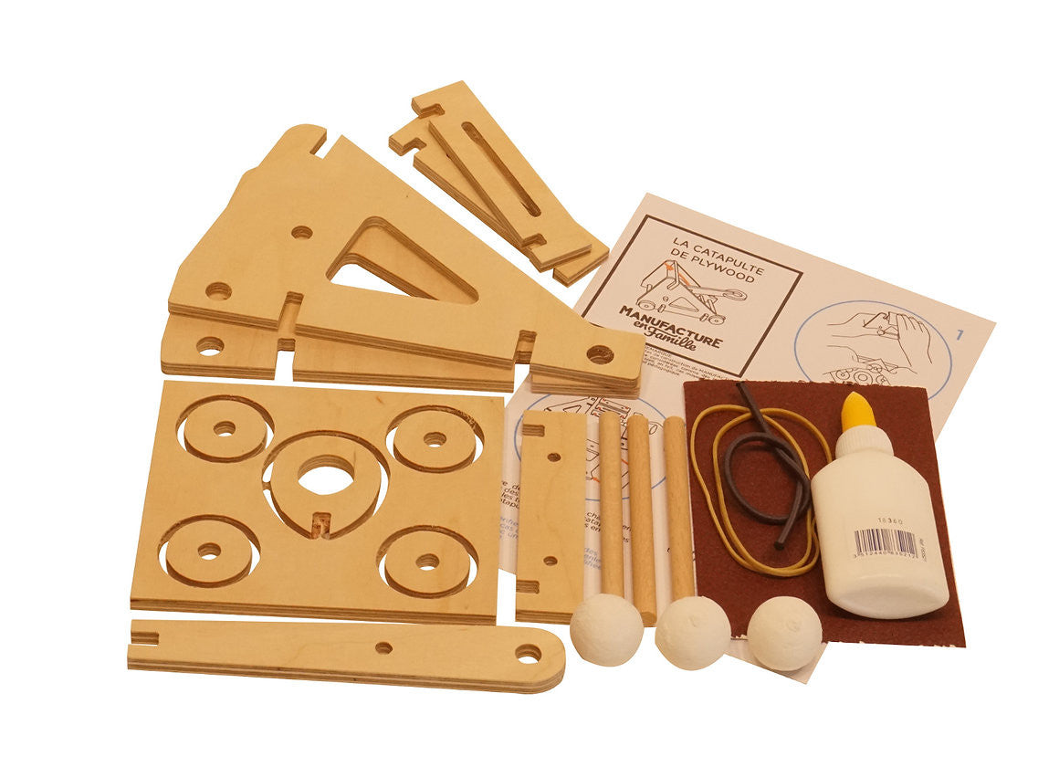 Plywood catapult kit - Made in France - Family manufacturing
