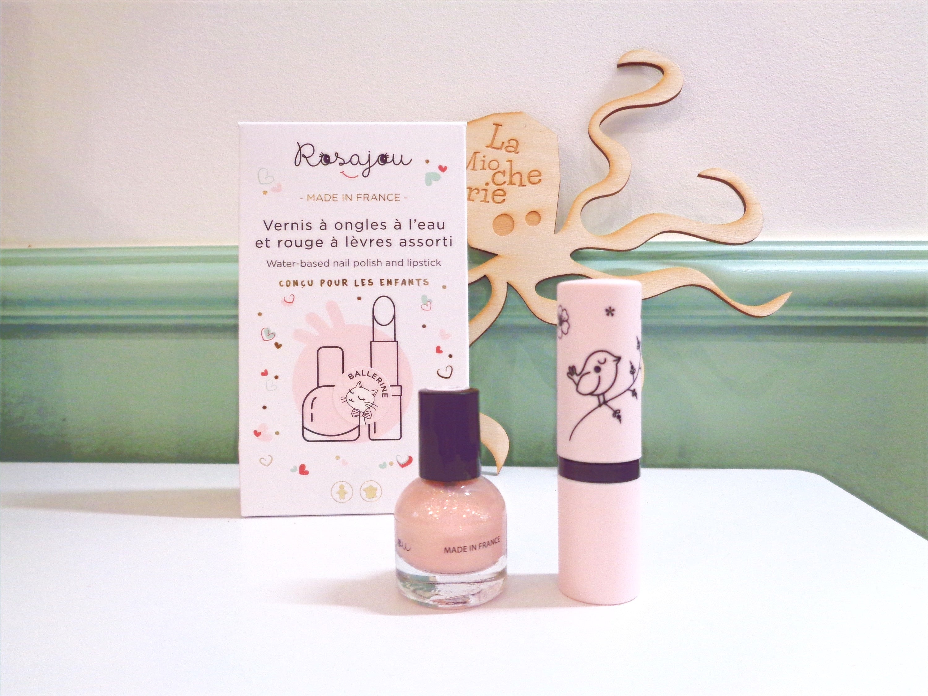 Kit rouge à lèvre et vernis à ongles pour enfant - Made in France