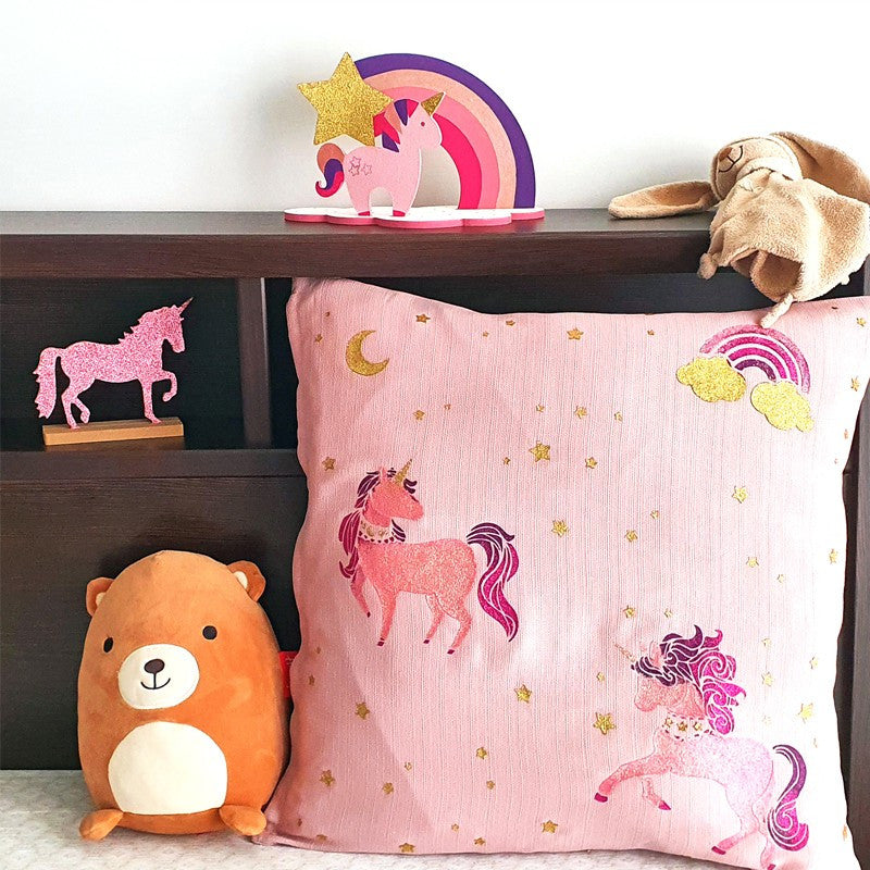Déco 3D en bois La licorne et son arc en ciel - Made in France