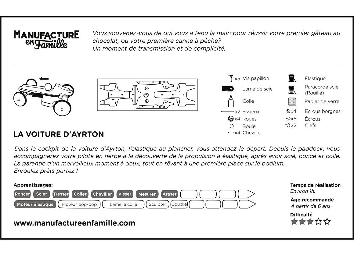 Kit la Voiture d'Ayrton - Made in France - Manufacture en famille