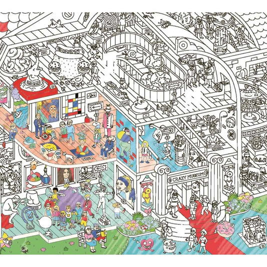 Poster Coloriage géant Crazy Museum - Made in France - Omy