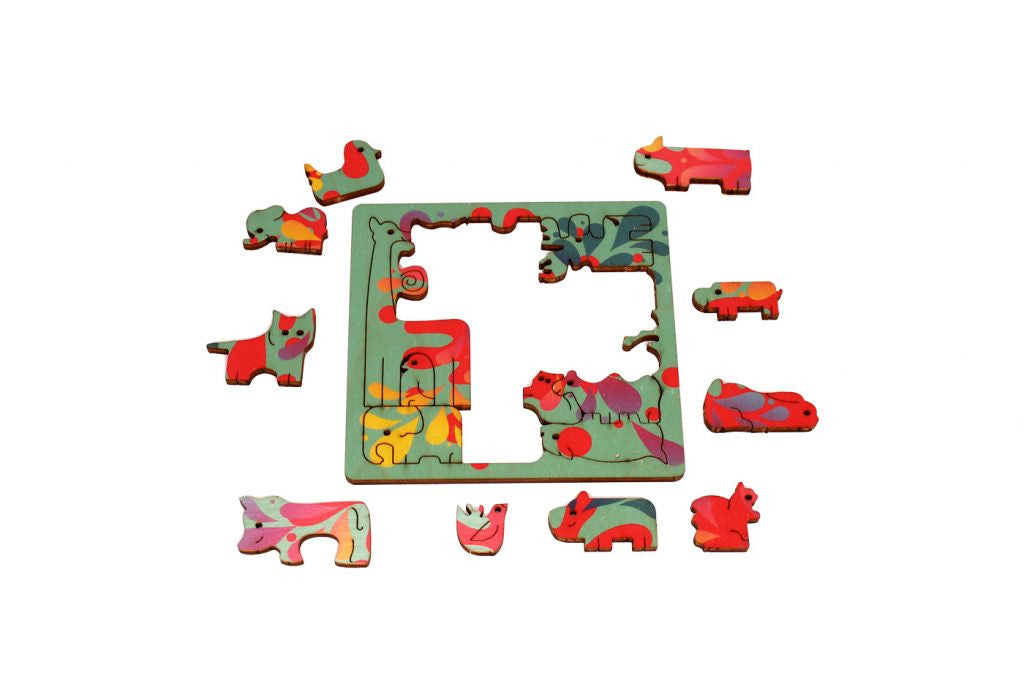 Wooden animal puzzle Made in France - Agent paper