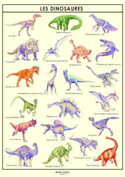 Poster Les dinosaures - Made in France - Marc Vidal