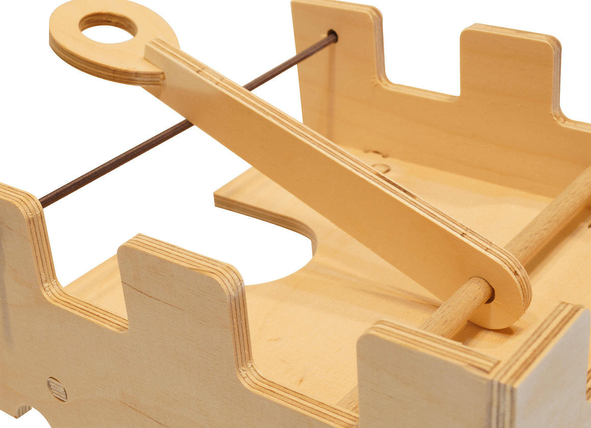 détail catapulte chateau en bois a fabriquer