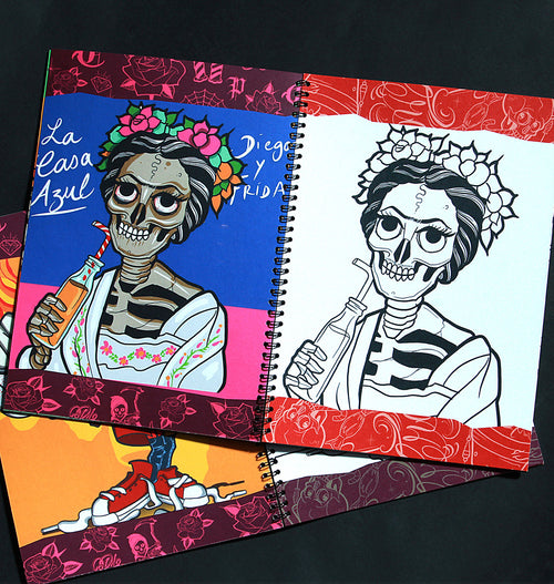 Coloriage Chicanos L'os Cranitos par le tatoueur Jerry One