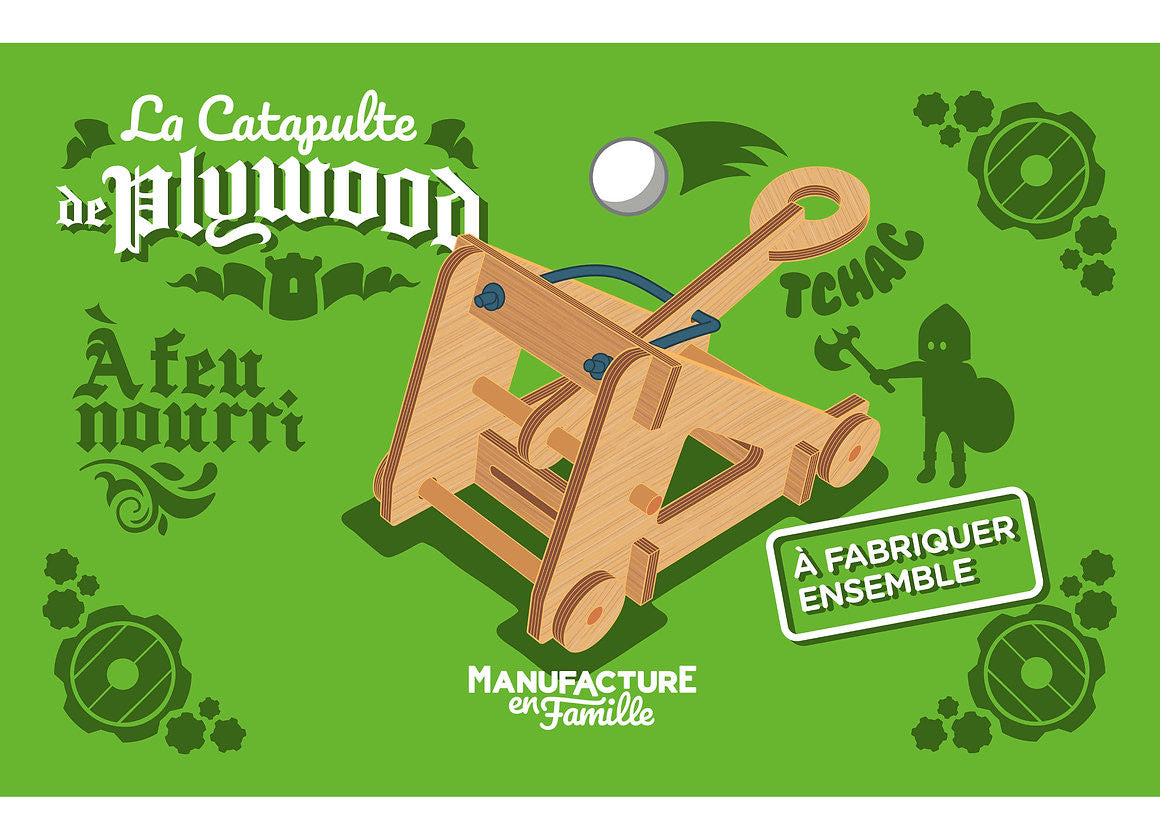 Plywood catapult kit - Made in France - Family manufacturing